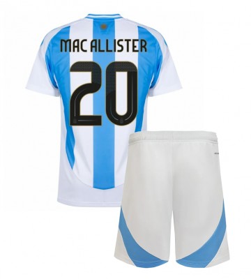 Argentina Alexis Mac Allister #20 Hjemmebanesæt Børn Copa America 2024 Kort ærmer (+ korte bukser)